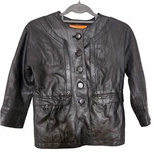 Vintage Cynthia Cynthia Steffe Black Leather Jacket – Size XS